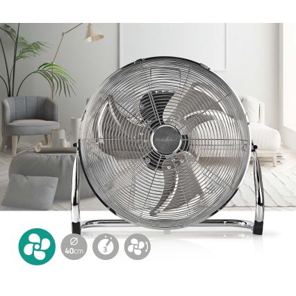 Ventilador de suelo 80W/230V cromo brillante