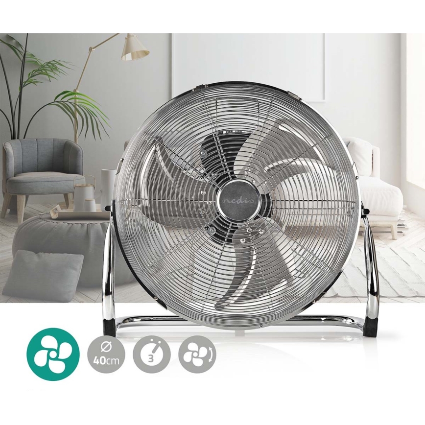 Ventilador de suelo 80W/230V cromo brillante