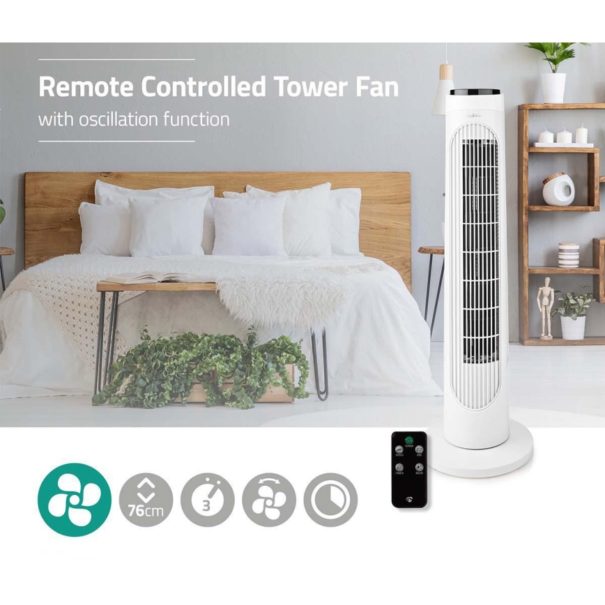 Ventilador de pie 50W/230V blanco + control remoto