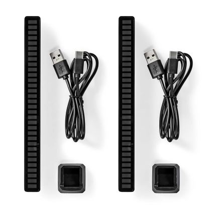 SET DE 2 lámparas de mesa recargables LED RGB LED/250 mAh