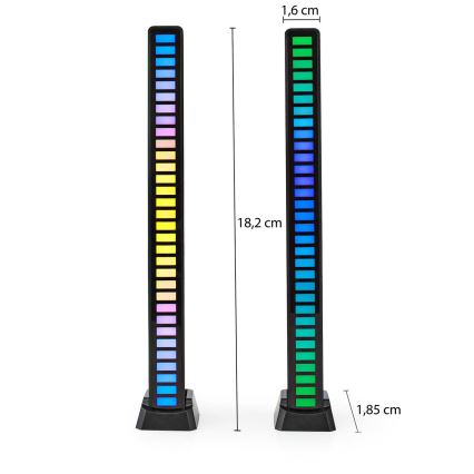 SET DE 2 lámparas de mesa recargables LED RGB LED/250 mAh