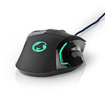Ratón LED Gaming 800/1600/2400/4000 DPI 8 botones negro