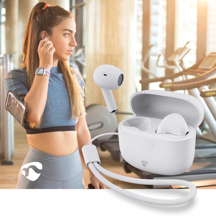 Nedis HPBT2400WT - Auriculares inalámbricos 250 mAh + 2x 30 mAh blanco