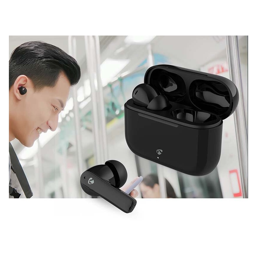 Auriculares inalámbricos con ENC 450 mAh + 2x 40 mAh IPX4 negro