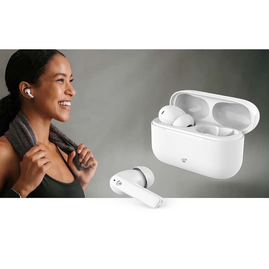 Auriculares inalámbricos con ENC 450 mAh + 2 x 40 mAh IPX4 blanco
