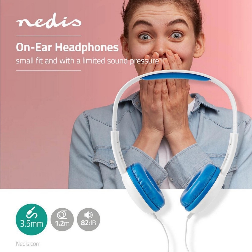 Auriculares con cable azul/blanco