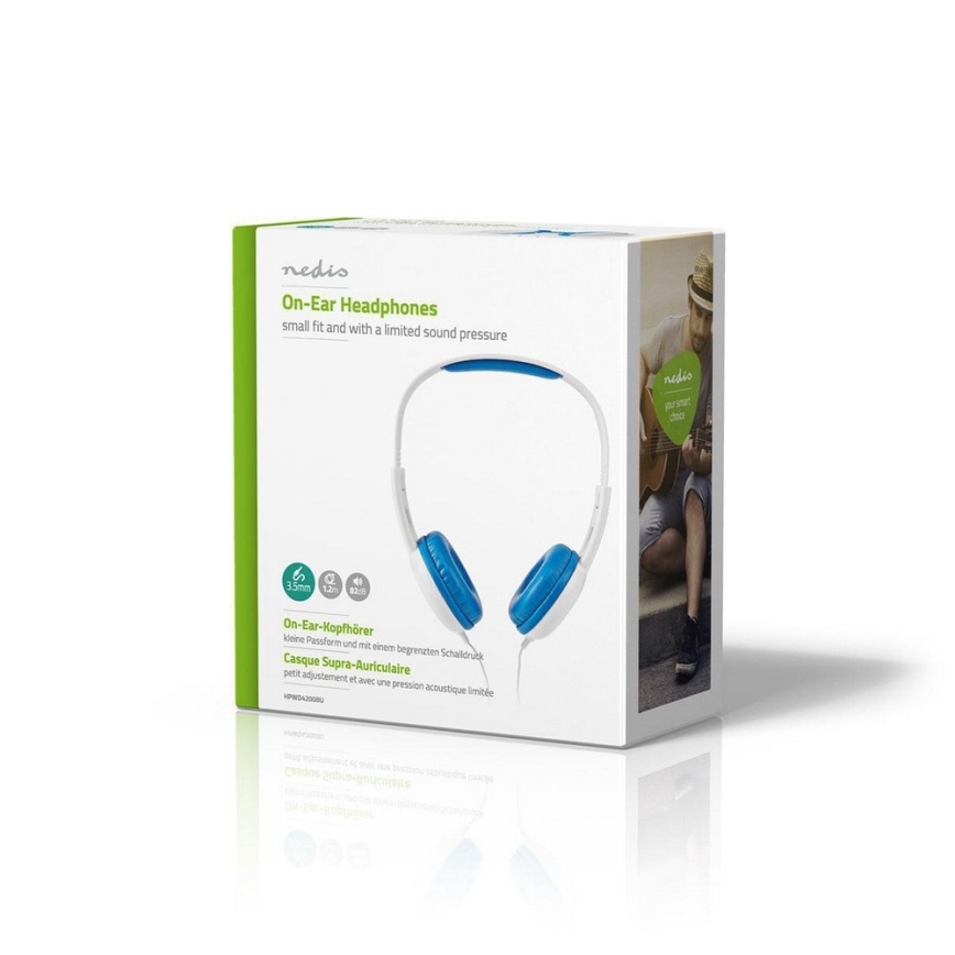Auriculares con cable azul/blanco