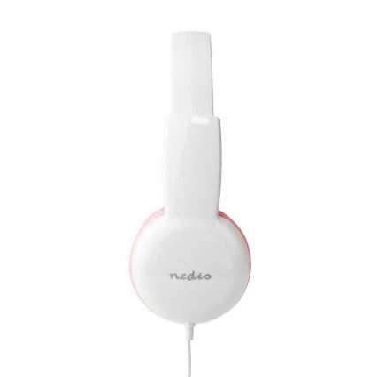 Auriculares con cable rosa / blanco