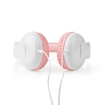 Auriculares con cable rosa / blanco