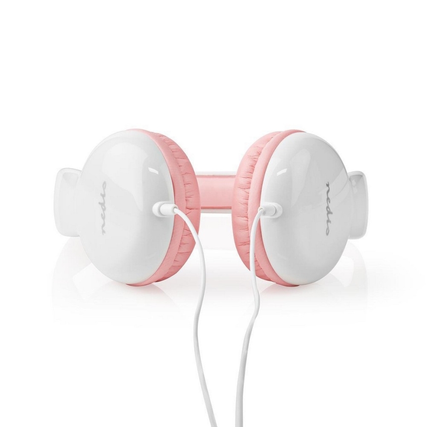 Auriculares con cable rosa / blanco