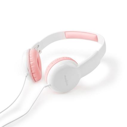 Auriculares con cable rosa / blanco