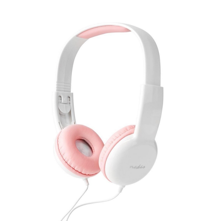 Auriculares con cable rosa / blanco