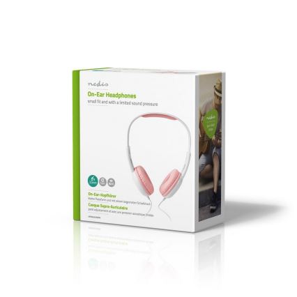 Auriculares con cable rosa / blanco