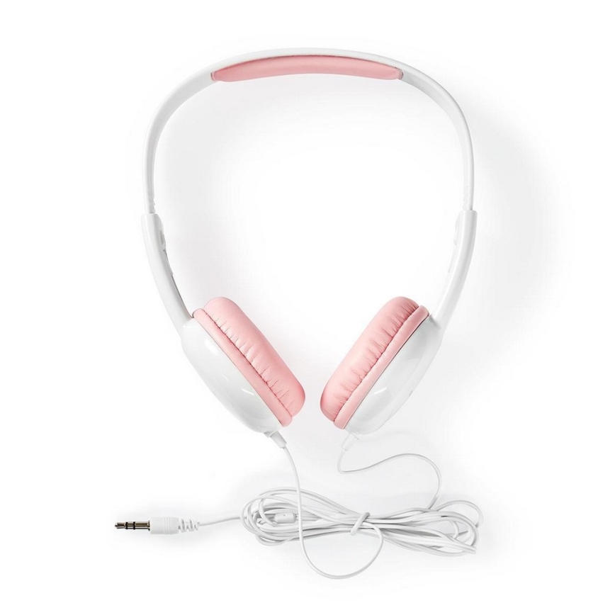 Auriculares con cable rosa / blanco