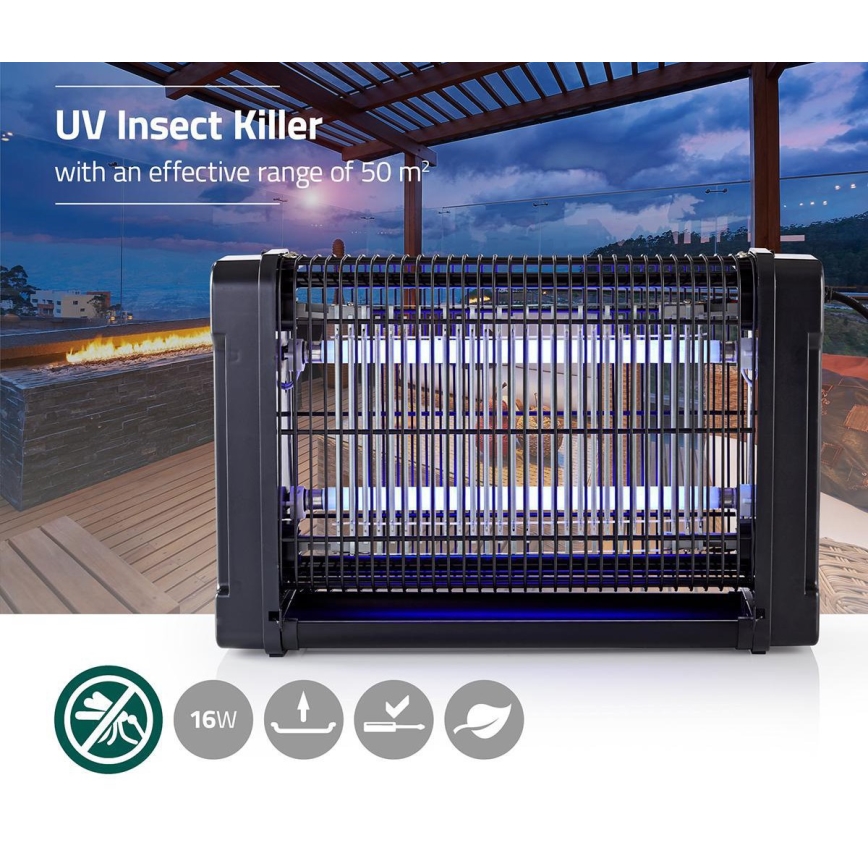 Trampa para insectos eléctrica UV-A/2x8W/230V 50 m²
