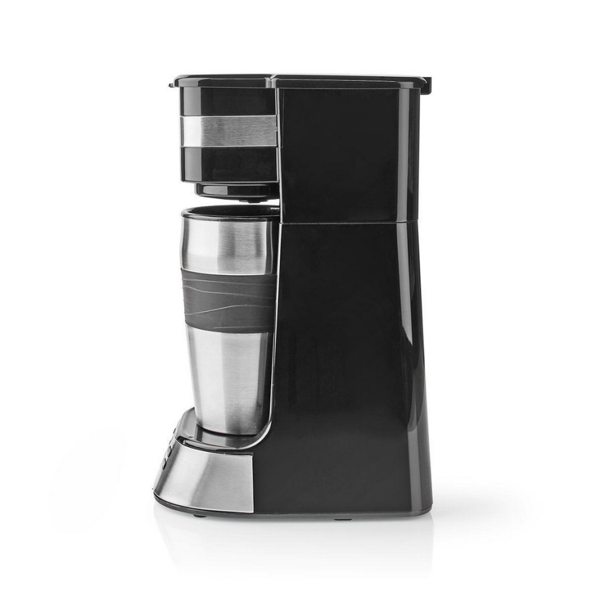Cafetera para una taza (0,42 L) con temporizador y taza de viaje