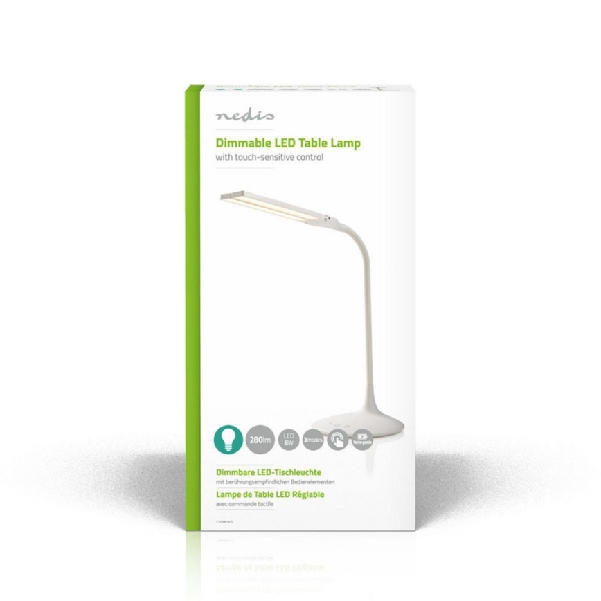 Lámpara de mesa LED regulable LED/6W/5V 2200 mAh blanca