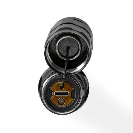 Linterna LED recargable de aluminio regulable LED/10W/5V 2200 mAh IPX7 negra