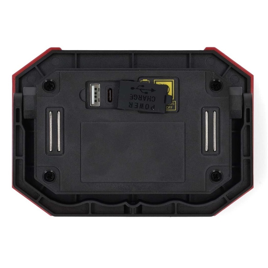 Nedis LWORR10RD - Proyector LED recargable y regulable con power bank LED/10W/3000 mAh IPX2
