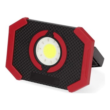 Nedis LWORR10RD - Proyector LED recargable y regulable con power bank LED/10W/3000 mAh IPX2