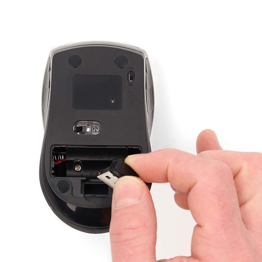 Ratón inalámbrico 800/1200/1600 DPI 2xAAA negro