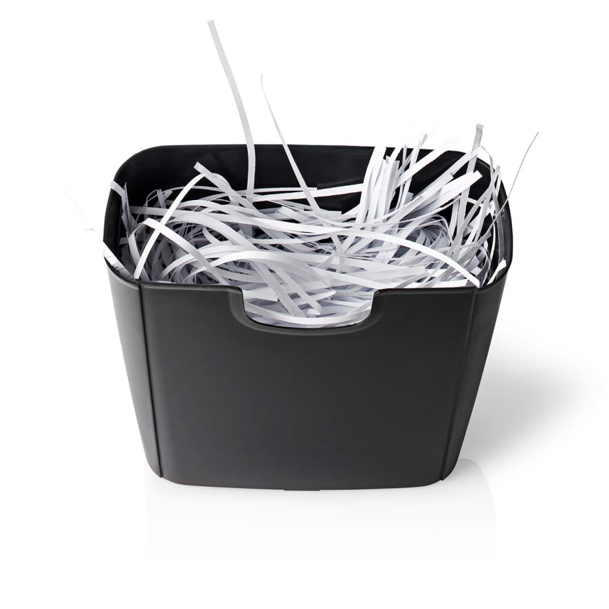 Trituradora de papel A4, capacidad 10 l, 230V, negra