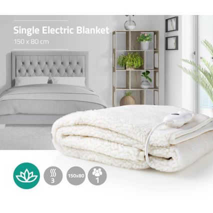 Manta eléctrica 60W/230V 150x80 cm lana