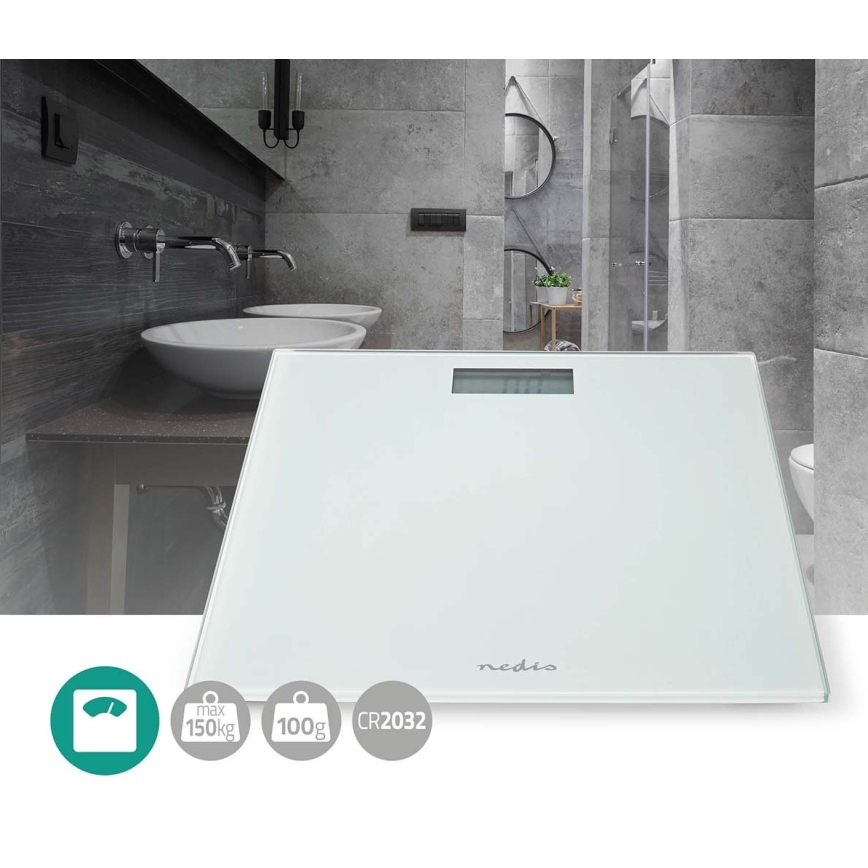 Báscula personal digital 1x CR2032 blanca