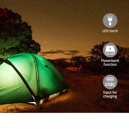 Radio DAB+/FM con manivela, panel solar y linterna LED 5V/2500 mAh verde/negro