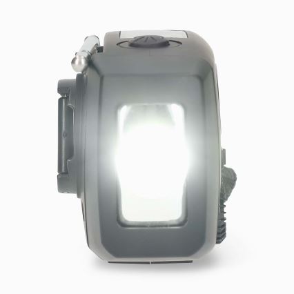 Radio AM/FM de manivela con panel solar y linterna LED con batería de 2000 mAh