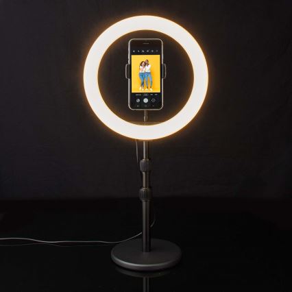 Lámpara LED regulable con soporte y soporte para vlogging LED/6W/USB 2700-6700K
