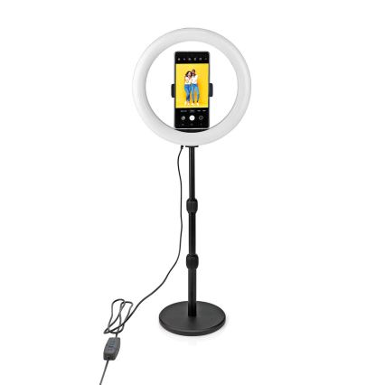Lámpara LED regulable con soporte y soporte para vlogging LED/6W/USB 2700-6700K