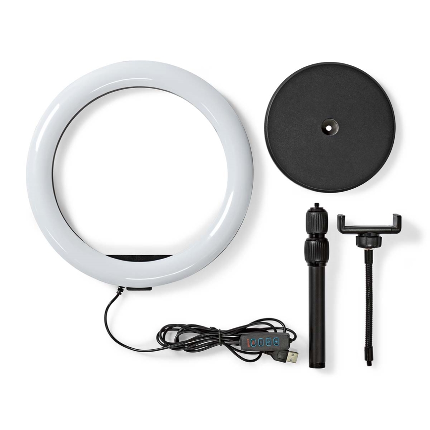 Lámpara LED regulable con soporte y soporte para vlogging LED/6W/USB 2700-6700K