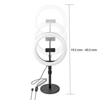 Lámpara LED regulable con soporte y soporte para vlogging LED/6W/USB 2700-6700K