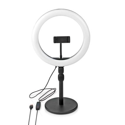 Lámpara LED regulable con pie y soporte para vlogging LED/6W/USB 2700-6700K