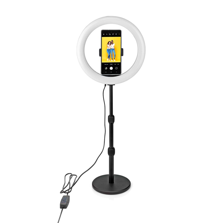 Lámpara LED regulable con pie y soporte para vlogging LED/6W/USB 2700-6700K