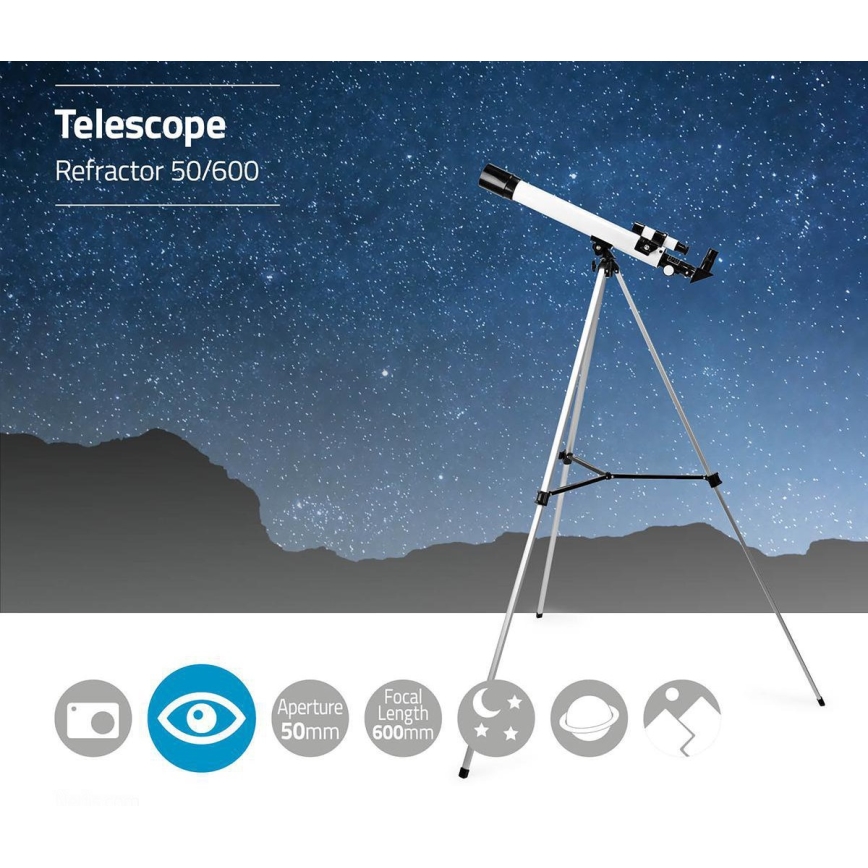 Telescopio 50x600 mm con trípode