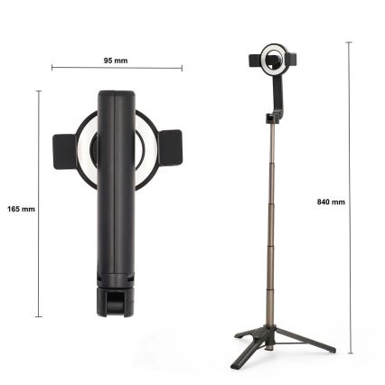 Palo de selfie plegable magnético 2 en 1 con trípode + mando a distancia