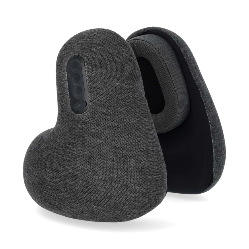 Almohada de viaje con auriculares inalámbricos integrados 400 mAh gris