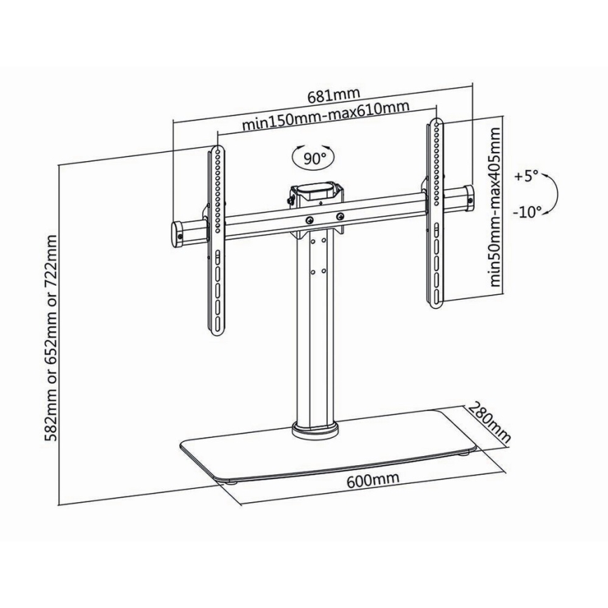 Soporte Full Motion para TV 32-65/3 posición de altura