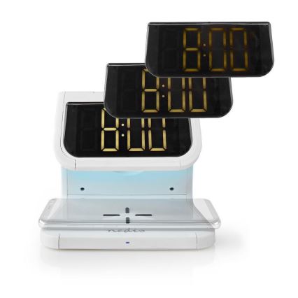 LED RGB Reloj despertador con cargador inalámbrico LED/10W/5V blanco