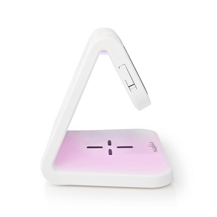 LED RGB Reloj despertador con cargador inalámbrico LED/10W/5V blanco