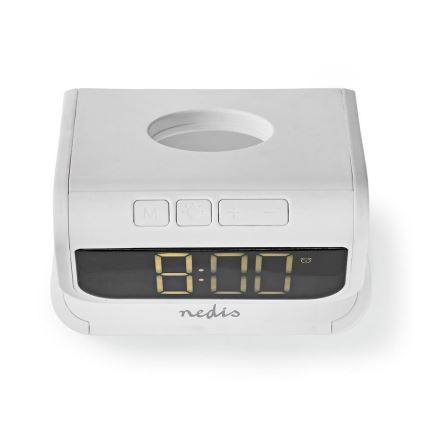 LED RGB Reloj despertador con cargador inalámbrico LED/10W/5V blanco
