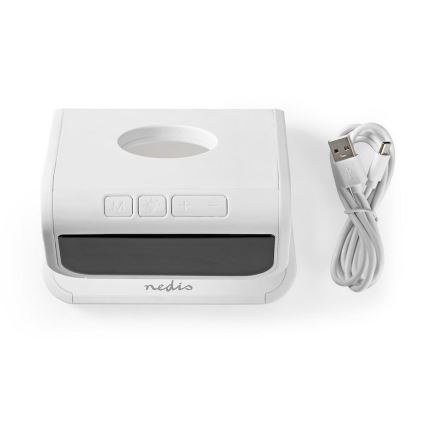 LED RGB Reloj despertador con cargador inalámbrico LED/10W/5V blanco