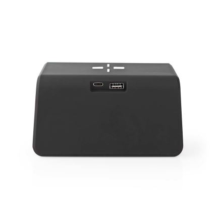 Reloj despertador con pantalla LCD y inalámbrico con cargador 15W/230V 1x CR2032 negro