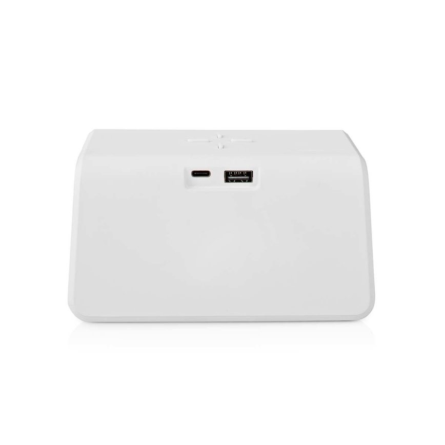 Reloj despertador con pantalla LCD y inalámbrico con cargador 15W/230V 1x CR2032 blanco