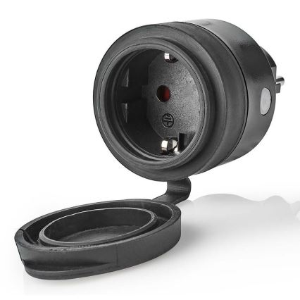 Enchufe inteligente 3680W/230V/Schuko Tipo F/16A Wi-Fi IP44 negro