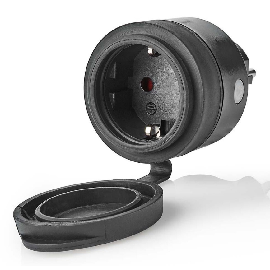 Enchufe inteligente 3680W/230V/Schuko Tipo F/16A Wi-Fi IP44 negro