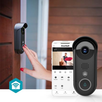 Timbre de vídeo inteligente SmartLife con sensor de movimiento 5V Full HD 1080p IP54 Wi‑Fi Tuya