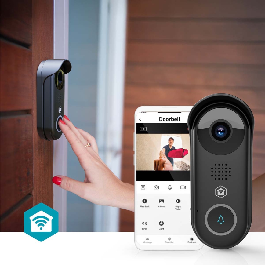 Timbre de vídeo inteligente SmartLife con sensor de movimiento 5V Full HD 1080p IP54 Wi‑Fi Tuya